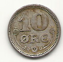Danmark 10 öre 1919 1/1+