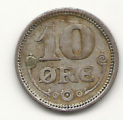 Danmark 10 öre 1919 1/1+