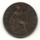 England 1/2 penny 1907 1/1+