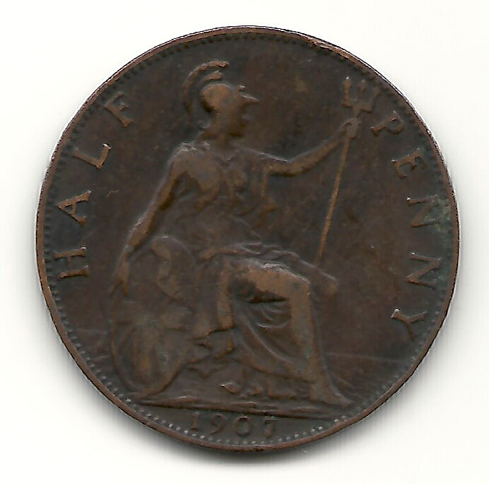 England 1/2 penny 1907 1/1+