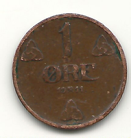 Norge 1 öre 1911 1?/1