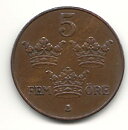 5 öre 1925 nära 1+
