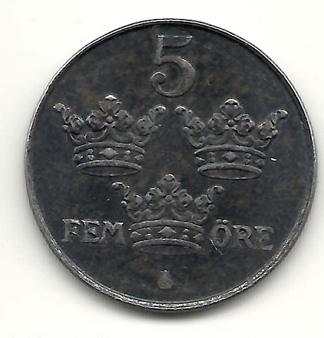 5 öre 1946 1+/01