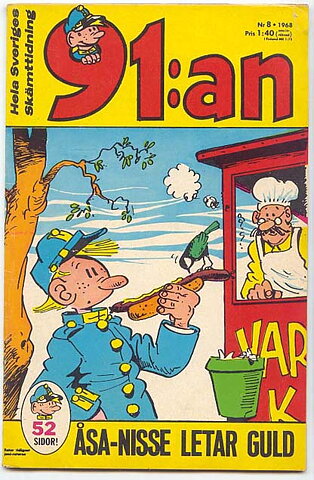 91:an 1968 Nr 8 VG Ifyllt Korsord/Löst Omslag