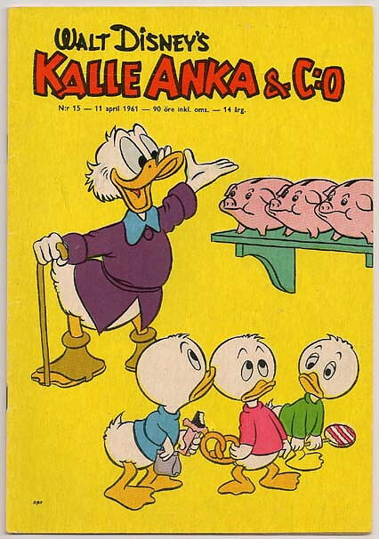 Kalle Anka & C:O 1961 Nr 15 FN/VF Adress-stämpel