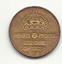 1 öre 1963 flagad stamp 1+