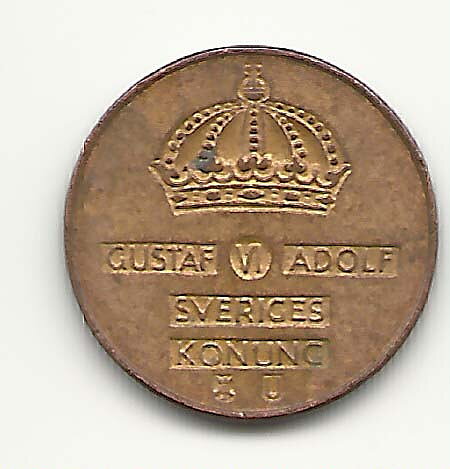 1 öre 1963 flagad stamp 1+