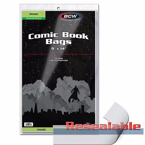 BCW Graded Comic Book Bags 228 x 355 mm Resealable (100 st)