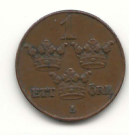 1 öre 1929 rak 2:a god 1