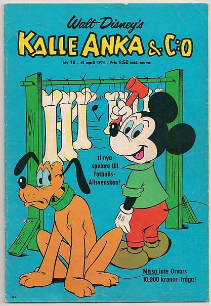 Kalle Anka & C:O 1971 Nr 16 VG Saknar Flik