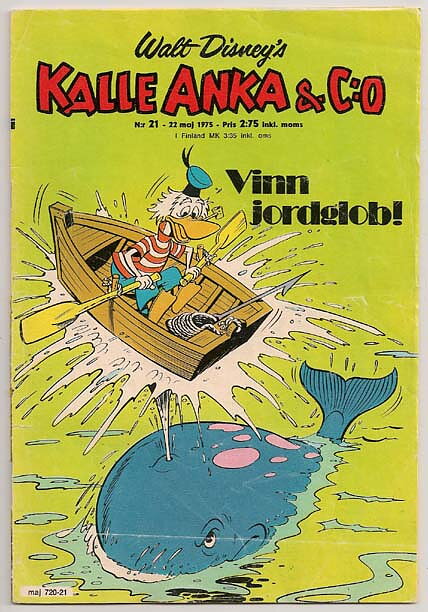 Kalle Anka & C:O 1975 Nr 21 GD Saknar Flik