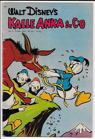 Kalle Anka & C:O 1957 Nr 4 VG/FN Litet Klotter