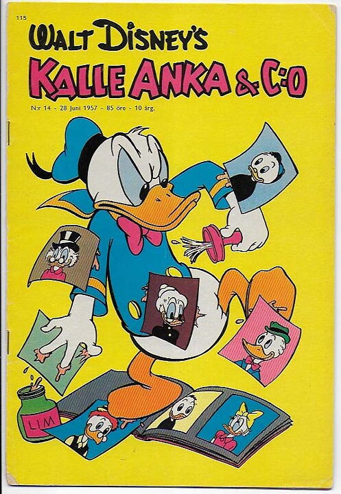 Kalle Anka & C:O 1957 Nr 14 VG Litet Klotter
