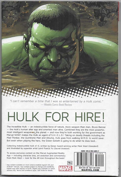 Indestructible Hulk: Volume 1 - Agent of S.H.I.E.L.D. HC NM