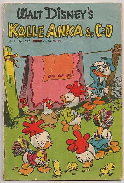 Kalle Anka & C:O 1951 Nr 4 GD- Klotter