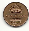 1 öre 1955 flagad stamp god 1+
