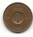 1 öre 1956 flagad stamp på båda sidorna 1+
