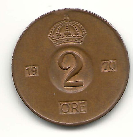 2 öre 1970 kantex god 1+