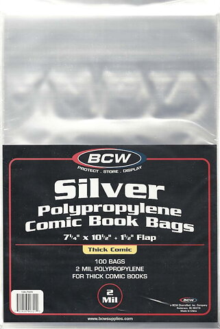 BCW Silver Polypropylene Comic Book Bags (100 st)