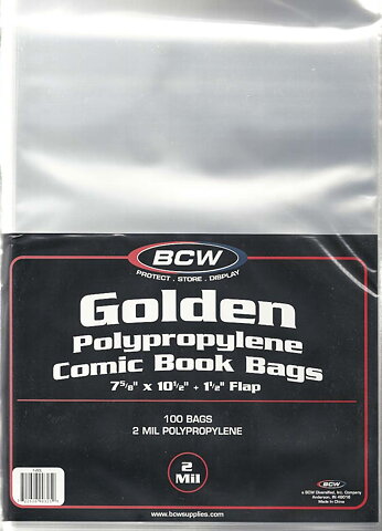 BCW Golden Polypropylene Comic Book Bags (100 st)