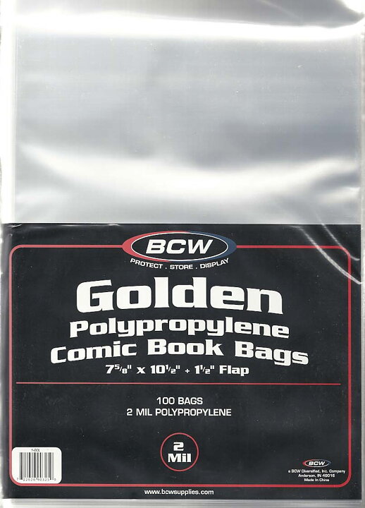 BCW Golden Polypropylene Comic Book Bags (100 st)