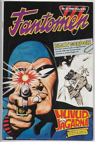 Fantomen 1981 Nr 21 VG Namnteckning