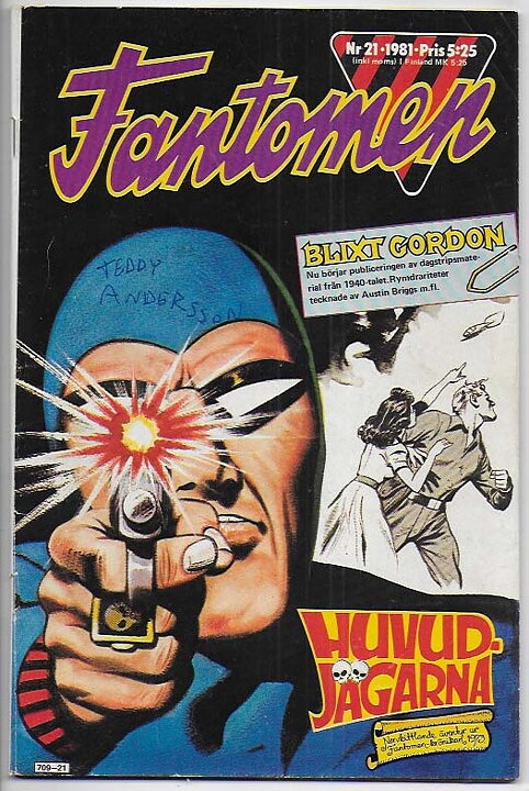 Fantomen 1981 Nr 21 VG Namnteckning