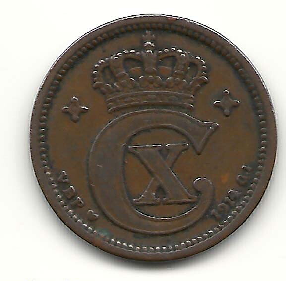 Danmark 2 öre 1914 1/1+