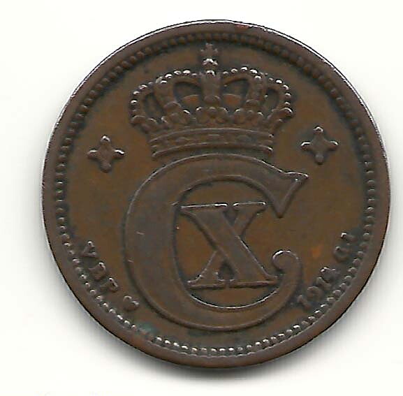 Danmark 2 öre 1914 1/1+