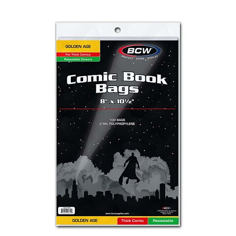 BCW Golden Comic Book Bags Thick 203 x 266 mm Resealable (100 st)