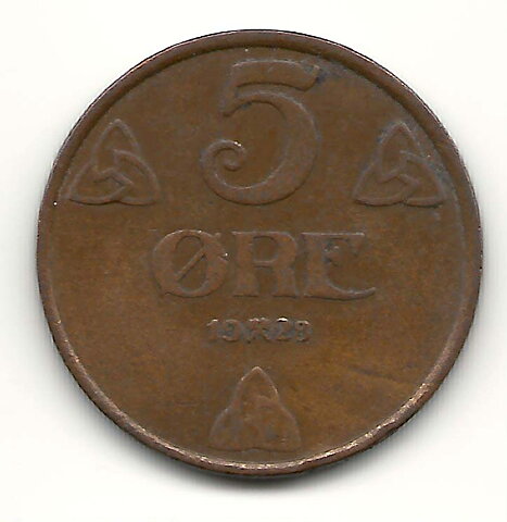 Norge 5 öre 1928 1
