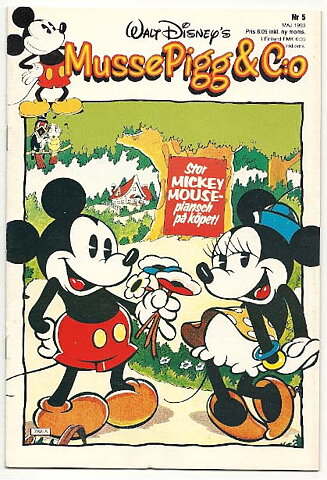 Musse Pigg & C:O 1983 Nr 5 VF/NM med Mickey Mouse Plansch
