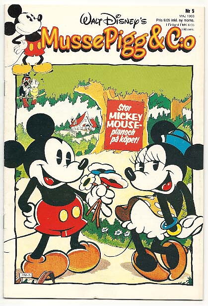 Musse Pigg & C:O 1983 Nr 5 VF/NM med Mickey Mouse Plansch