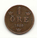 1 öre 1889 1?/1