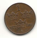 1 öre 1929 rak 2:a nära 1+
