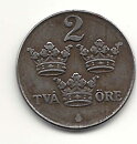 2 öre 1942 järn klump på R 1