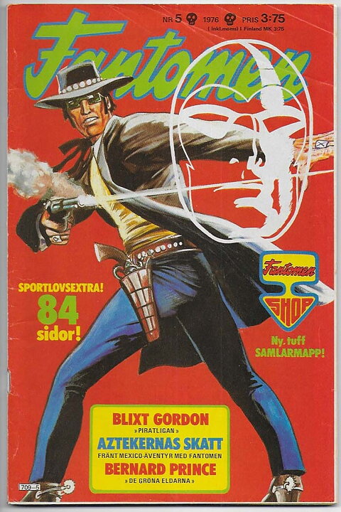 Fantomen 1976 Nr 5 VG Löst Mittuppslag