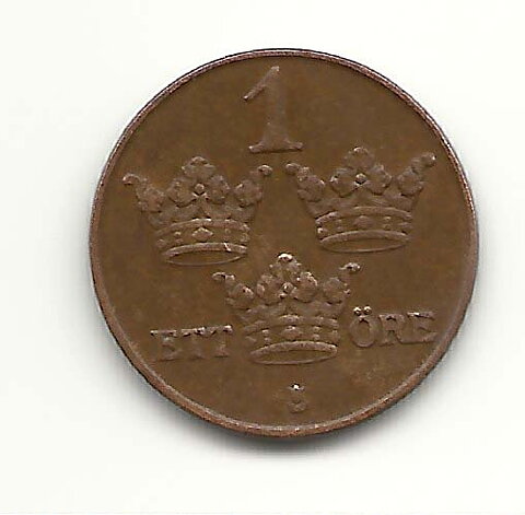 1 öre 1929 rak 2:a god 1