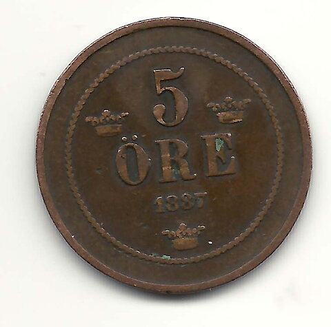 5 öre 1887 1?/1