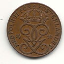 2 öre 1916 lång 6:a nära 1+