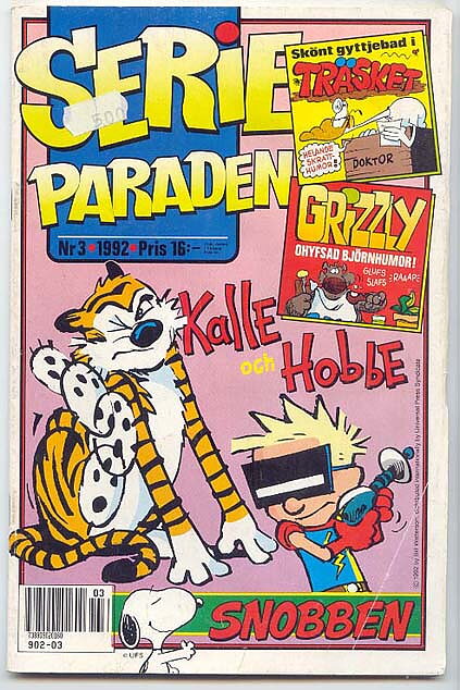 Serieparaden 1992 Nr 3 GD+ Prislapp