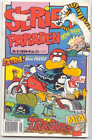 Serieparaden 1994 Nr 8 VG med Poster/Prislapp