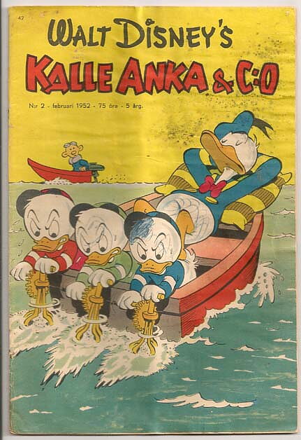 Kalle Anka & C:O 1952 Nr 2 FR/GD Klotter