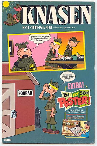 Knasen 1981 Nr 13 VG+ med Poster