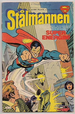 Stålmannen 1981 Nr 12 VG- Namnteckning