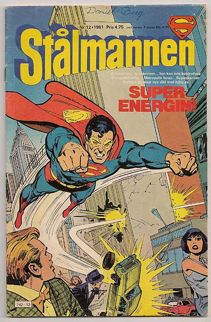 Stålmannen 1981 Nr 12 VG- Namnteckning