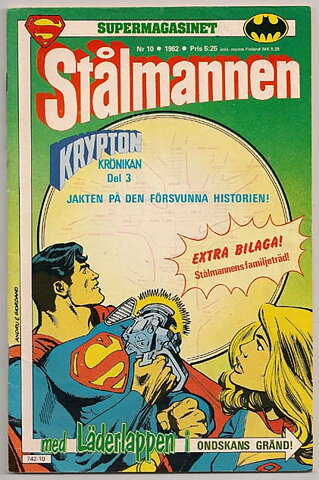 Stålmannen 1982 Nr 10 VG- med Stålmannens Familjeträd