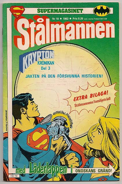 Stålmannen 1982 Nr 10 VG- med Stålmannens Familjeträd