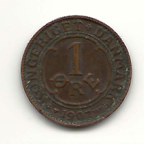 Danmark 1 öre 1907 god 1