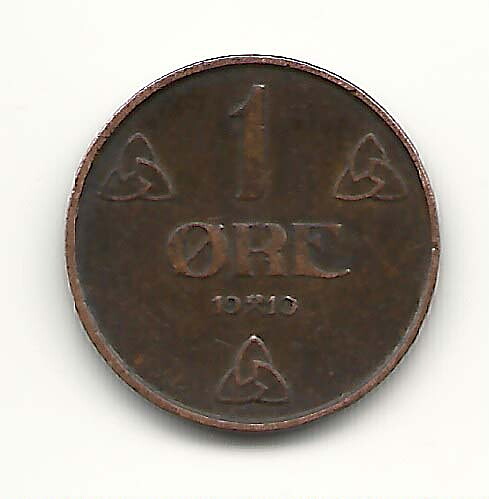 Norge 1 öre 1910 1